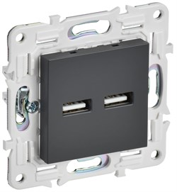 IEK SKANDY Титан Розетка USB A+A 3,1А SK-R15T SK-U21-D31-K48 - фото 74202