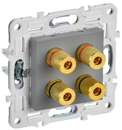IEK SKANDY Серый Аудиорозетка 4-ая SK-A01Gr SK-S40-K03 - фото 74214