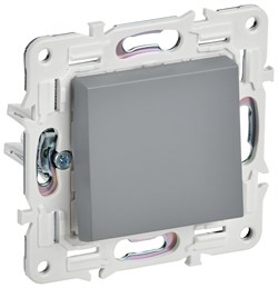IEK SKANDY Серый Выключатель 1-клавишный 10А SK-V01Gr SK-V10-0-10-K03 - фото 74241