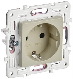 IEK SKANDY Бежевый Розетка с/з с защитными шторками 16А SK-R04B SK-R14-16-K10 - фото 74263