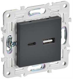 IEK SKANDY Титан Розетка USB A+C 18Вт SK-R13T SK-U22-018-K48 - фото 74270