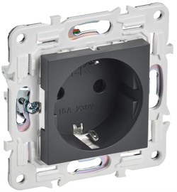 IEK SKANDY Титан Розетка с/з с защитными шторками 16А SK-R04T SK-R14-16-K48 - фото 74274