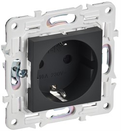 IEK SKANDY Графит Розетка с/з с защитными шторками 16А б/к SK-R06G SK-R14-16-1-K53 - фото 74280