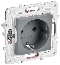 IEK SKANDY Серый Розетка с/з с защитными шторками 16А б/к SK-R06Gr SK-R14-16-1-K03 - фото 74285