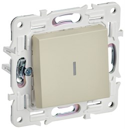 IEK SKANDY Бежевый Выключатель 1-клавишный проходной с индикацией 10А SK-V08B SK-V12-1-10-K10 - фото 74290