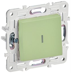 IEK SKANDY Мятный Выключатель 1-клавишный проходной с индикацией 10А SK-V08G SK-V12-1-10-K06 - фото 74293