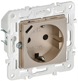 IEK SKANDY Шампань Розетка с/з с защитными шторками 16А с USB C 18Вт SK-R17Sh SK-R14-16-U14-018-K37 - фото 74300