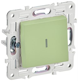 IEK SKANDY Мятный Выключатель 1-клавишный с индикацией 10А SK-V07G SK-V10-1-10-K06 - фото 74306