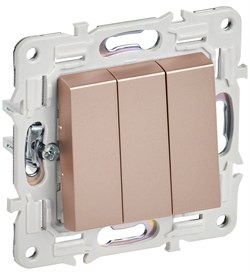 IEK SKANDY Песочный Выключатель 3-клавишный 10А SK-V11Sa SK-V30-0-10-K98 - фото 74319