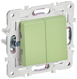 IEK SKANDY Мятный Выключатель 2-клавишный 10А SK-V04G SK-V20-0-10-K06 - фото 74320