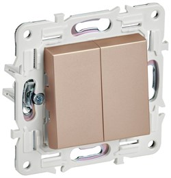 IEK SKANDY Песочный Выключатель 2-клавишный 10А SK-V04Sa SK-V20-0-10-K98 - фото 74322