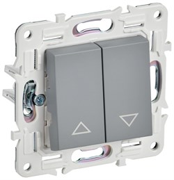 IEK SKANDY Серый Выключатель жалюзи 10А SK-V12Gr SK-V15-0-10-K03 - фото 74328