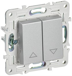 IEK SKANDY Серебряный Выключатель жалюзи 10А SK-V12S SK-V15-0-10-K23 - фото 74331