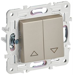 IEK SKANDY Шампань Выключатель жалюзи 10А SK-V12Sh SK-V15-0-10-K37 - фото 74336