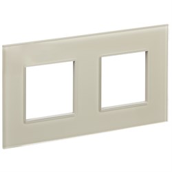 IEK SKANDY Стекло Бежевый Рамка 2-ая SK-F22B SK-M22-G-K10 - фото 74395