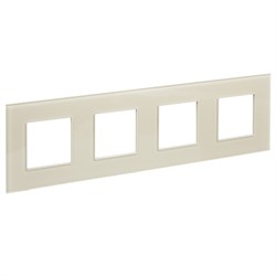 IEK SKANDY Стекло Бежевый Рамка 4-ая SK-F24B SK-M42-G-K10 - фото 74415