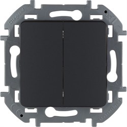 Legrand Inspiria антрацит выключатель двухклавишный 10 AX - 250 В 673623 - фото 74656