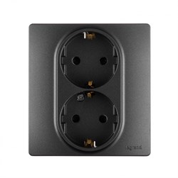 Legrand INSPIRIA Антрацит Розетка 2X2К+З шт 673758 - фото 74660
