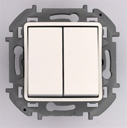 Legrand Inspiria белый переключатель двухклавишный 10 AX - 250 В 673655 - фото 74677