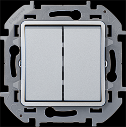 Legrand Inspiria алюминий переключатель двухклавишный 10 AX - 250 В 673657 - фото 74679