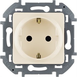 Legrand Inspiria слоновая кость розетка 2К+З со шторками - немецкий стандарт - 16 А - 250 В 673731 - фото 74692