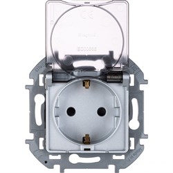 Legrand Inspiria алюминий розетка 2К+З IP 44 с откидной крышкой и шторками - немецкий стандарт - 16 А - 250 В 673742 - фото 74697