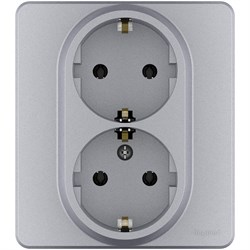 Legrand Inspiria алюминий розетка 2 x 2К+З - немецкий стандарт - 16 А - 250 В 673752 - фото 74701