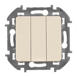 Legrand INSPIRIA Слоновая кость Выключатель 3-кл, винтовые клеммы, 10 AX , 250 В 673541 - фото 74767