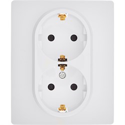 Legrand/Daccord Inspiria Розетка двойная с заземлением со шторками в сборе 16А 250В винтовые зажимы - белый 673450 - фото 74813