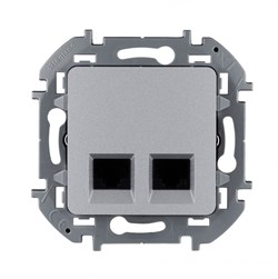 Legrand Inspiria алюминий двойная розетка RJ 45 - категория 5e - UTP 673837 - фото 74814