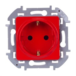 Legrand INSPIRIA Красный Розетка с/з со шторками 673734 - фото 74828