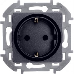 Розетка 1-м СП Inspiria 16А IP20 250В 2P+E защ. шторки немецк. стандарт механизм антрацит Leg 673733 pe694413 - фото 74858