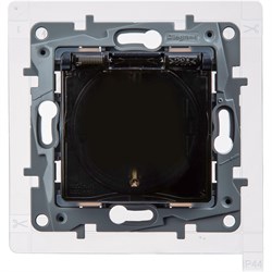 Legrand Etika Антрацит Розетка 2К+З IP44 672626 - фото 74959