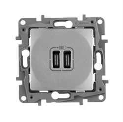 Legrand ETIKA алюминий зарядка USB C-C 672435 - фото 75058