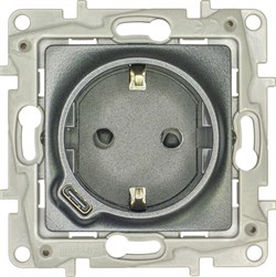 Legrand Etika антрацит  розетка с заземлением, со шт. 16А 250В с USB тип C 1500мА 7,5Вт безвинтовые зажимы 672688 - фото 75070