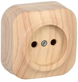 IEK GLORY РС20-2-ХС Розет. 1-ая без з/к о/у 10А GLORY сосна ERH10-K34-10 - фото 75125