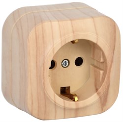 IEK GLORY РС20-3-ХС Розет. 1-ая с з/к о/у 16А GLORY сосна ERH11-K34-16 - фото 75127
