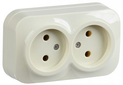 IEK GLORY РС22-2-ХК Розет. 2-ая без з/к о/у 10А GLORY крем. ERH20-K33-10 - фото 75128