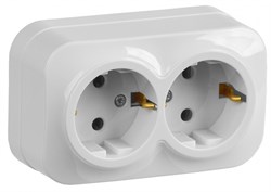IEK GLORY РС22-3-ХБ Розет. 2-ая с з/к о/у 16А GLORY белый ERH21-K01-16 - фото 75130