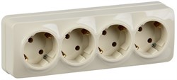 IEK GLORY РС24-3-ХК Розет. 4-ая с з/к о/у 16А GLORY кремовый ERH41-K33-16 - фото 75131