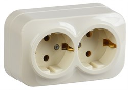 IEK GLORY РС22-3-ХК Розет. 2-ая с з/к о/у 16А GLORY крем. ERH21-K33-16 - фото 75149