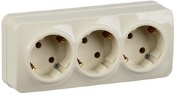 IEK GLORY РС23-3-ХК Розет. 3-ая с з/к о/у 16А GLORY кремовый ERH31-K33-16 - фото 75155