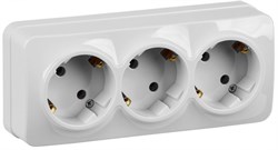 IEK GLORY РС23-3-ХБ Розет. 3-ая с з/к о/у 16А GLORY белый ERH31-K01-16 - фото 75173