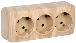IEK GLORY РС23-3-ХС Розет. 3-ая с з/к о/у 16А GLORY сосна ERH31-K34-16 - фото 75174