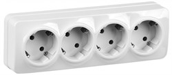 IEK GLORY РС24-3-ХБ Розет. 4-ая с з/к о/у 16А GLORY белый ERH41-K01-16 - фото 75177