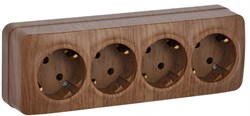 IEK GLORY РС24-3-ХД Розет. 4-ая с з/к о/у 16А GLORY дуб ERH41-K24-16 - фото 75178