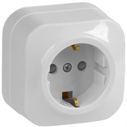 IEK GLORY РСш20-3-ХБ Розет. 1-ая с з/к и з/ш о/у 16А GLORY белый ERH14-K01-16 - фото 75180