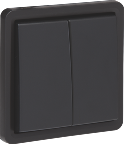 Niko Hydro Черный Выключатель 2-клавишный, IP55, пруж клеммы 761-31505 - фото 75268