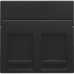 Niko Черный Накладка на розетку RJx2 161-65200 - фото 75270
