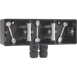 Niko Hydro Черный Горизонтальная монтажная коробка на 3 поста 761-84952 - фото 75349
